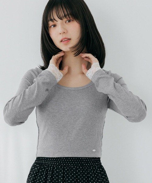 新品タグ付き  レースカットソー Heather（ヘザー） tシャツ カップ付きレースカットソー 661899