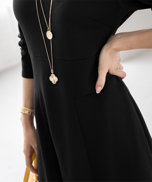 「ur's」 7分袖ワンピース S モカ レディース_画像6