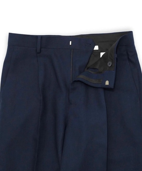 スラックス 「ATON」 TWIST WOOL LINEN STANDARD PANTS メンズ レディースの画像