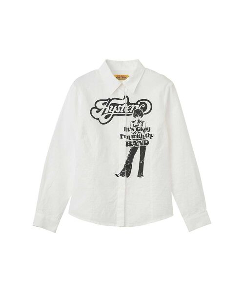 Hysteric Glamour ストライプ長袖Tシャツ I'M WITH THE BAND コンパクトシャツ|HYSTERIC GLAMOUR WOMEN
