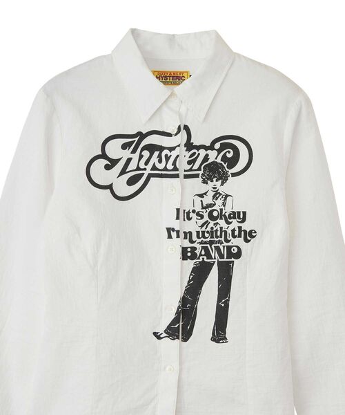 ヒステリックグラマー　プリントシャツ　コットン100 長袖　S HYSTERIC GLAMOUR（ヒステリックグラマー） ブラウス シャツ I'M WITH