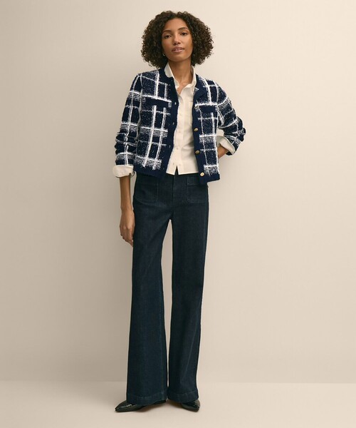 BROOKS BROTHERS ツイード　ノーカラー　ジャケット　Lサイズ BROOKS BROTHERS（ブルックスブラザーズ） ジャケット ノーカラー