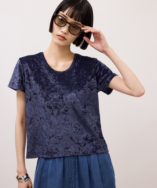 ADAM ET ROPE'（アダムエロペ） tシャツ クラッシュベロアTEE