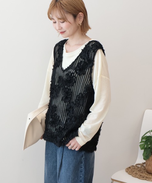 CATORCEアシンメトリックベスト ジレ BONCIERGE meets Audire ベスト ジレ アシンメトリー タックボリューム