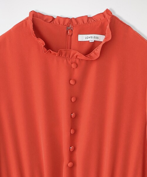 「LOVELESS」 長袖ワンピース 34 レッド レディース_画像5