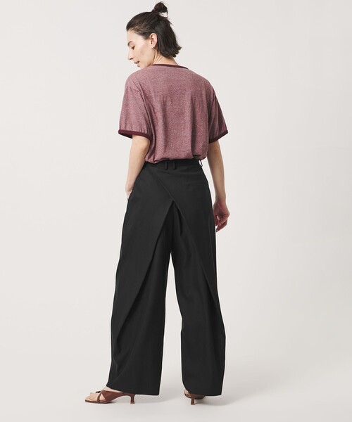 ワイドパンツ パンツ セルロースナイロン バックラップ パンツ レディースの画像