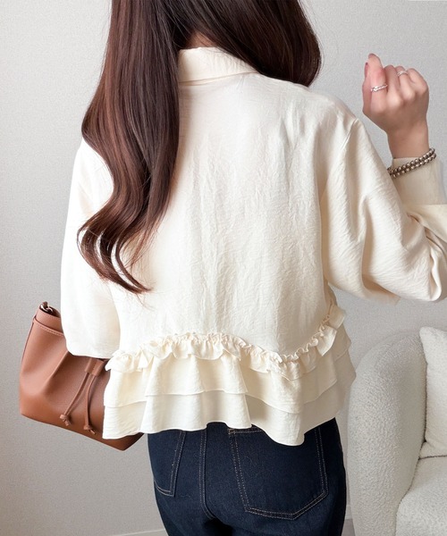 「mily bilet」 長袖シャツ MEDIUM アイボリー レディース_画像3