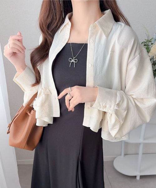 「mily bilet」 長袖シャツ MEDIUM アイボリー レディース_画像4