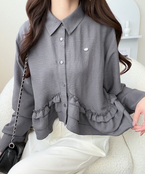 「mily bilet」 長袖シャツ MEDIUM アイボリー レディース_画像6