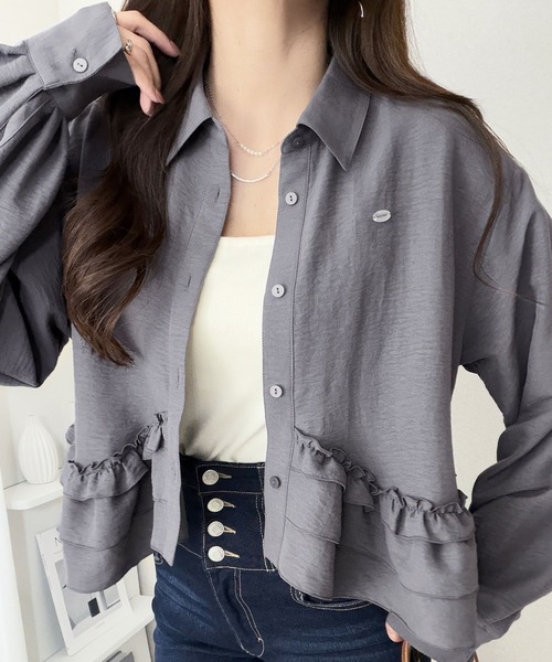 「mily bilet」 長袖シャツ MEDIUM アイボリー レディース_画像7