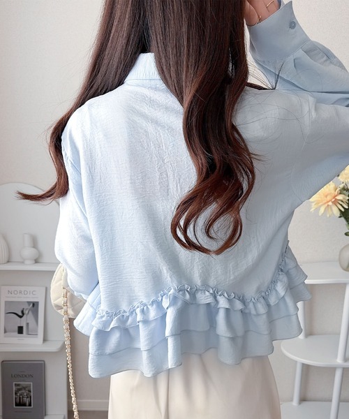 「mily bilet」 長袖シャツ MEDIUM アイボリー レディース_画像9