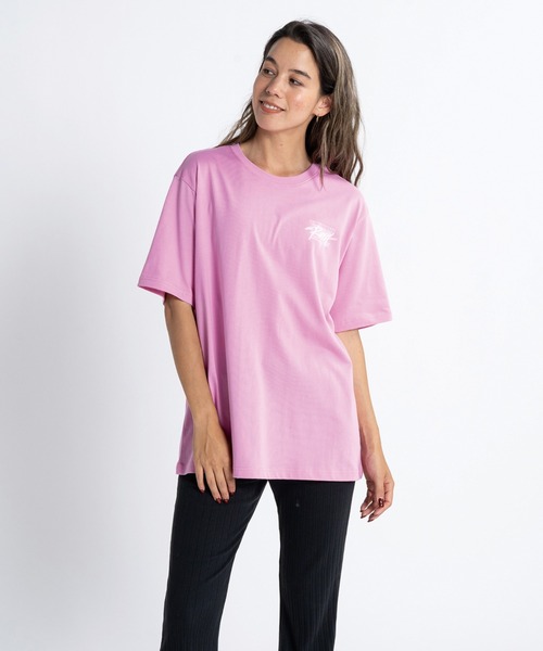 「ROXY」 半袖Tシャツ LARGE ピンク レディース_画像4