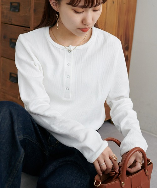 「DISCOAT」 長袖カットソー MEDIUM ベージュ レディース_画像2