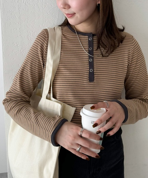 「DISCOAT」 長袖カットソー MEDIUM ベージュ レディース_画像9