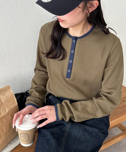 「DISCOAT」 長袖カットソー MEDIUM ベージュ レディース_画像10