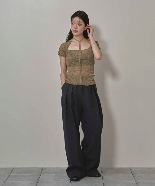 tシャツ 2way Sheer Knittops レディースの画像