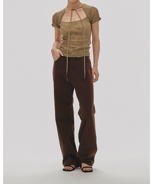 tシャツ 2way Sheer Knittops レディースの画像