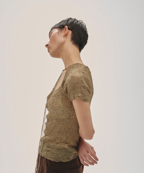 tシャツ 2way Sheer Knittops レディースの画像