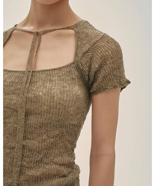 tシャツ 2way Sheer Knittops レディースの画像