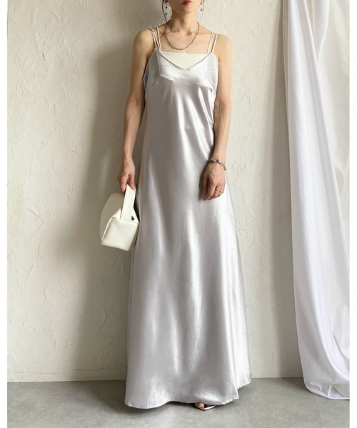 She's Closet ワンピース メッシュサマーニット 紐ベルト ロング