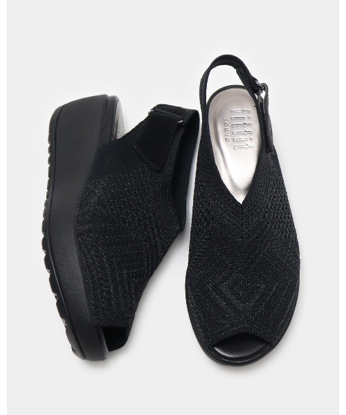 fitfit（フィットフィット） 厚底 サンダル 厚底シアーニットサンダル