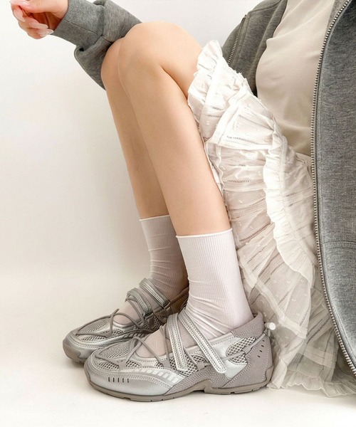 スニーカー HOOK for girls メッシュ クロスストラップ スポーツ