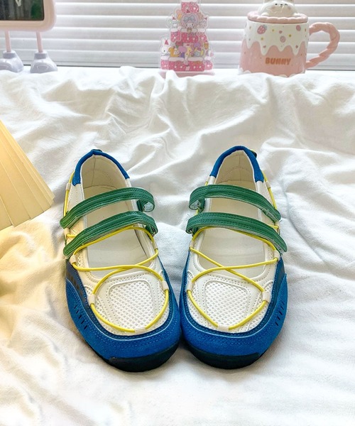 スニーカー HOOK for girls メッシュ クロスストラップ スポーツ