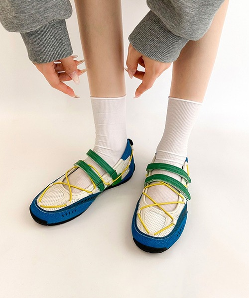 スニーカー HOOK for girls メッシュ クロスストラップ スポーツ