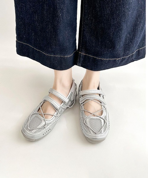 スニーカー HOOK for girls メッシュ クロスストラップ スポーツ