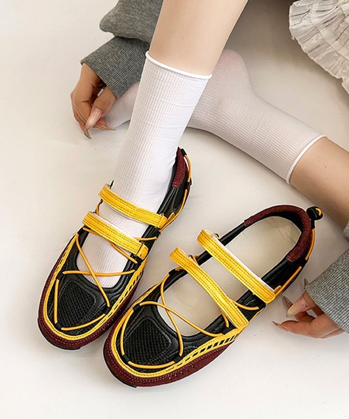 スニーカー HOOK for girls メッシュ クロスストラップ スポーツ