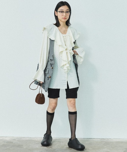 「MIRROR STOKE」 カーディガン MEDIUM アイボリー レディース_画像6