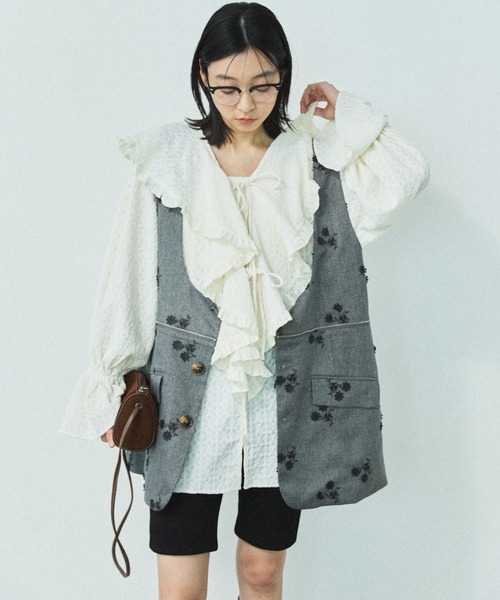 「MIRROR STOKE」 カーディガン MEDIUM アイボリー レディース_画像7
