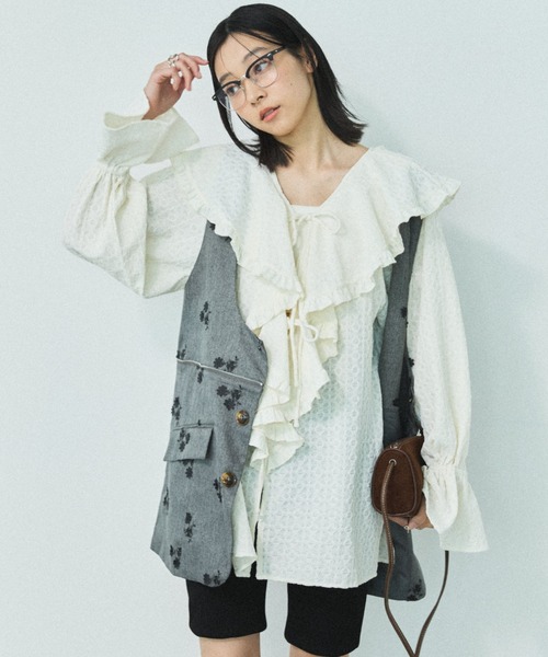 「MIRROR STOKE」 カーディガン MEDIUM アイボリー レディース_画像9