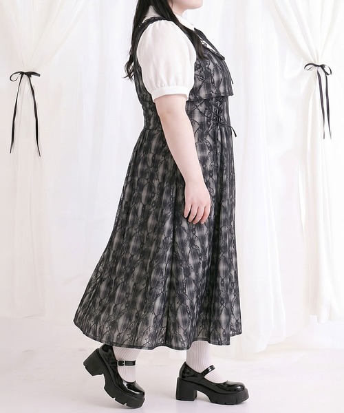 DearMyLovewhip 半袖 ワンピース 4L ブラック DearMyLoveWhip（ディアマイラブホイップ） ワンピース 夏 半袖 ヨーク