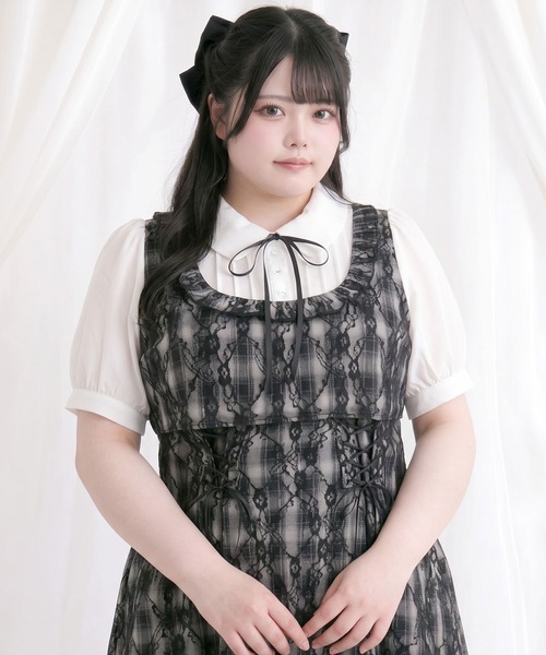 DearMyLovewhip 半袖 ワンピース 4L ブラック DearMyLoveWhip（ディアマイラブホイップ） ワンピース 夏 半袖 ヨーク