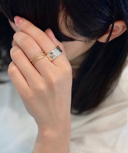 e.m.（イーエム） 指輪 リング ダイヤ後光留めシルバーリング(太