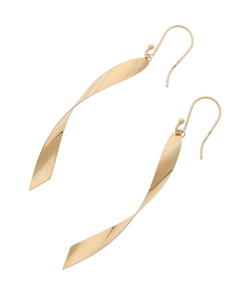 COCOSHNIK ピアス K10平板ひねり フックピアス レディース : ZOZOTOWN