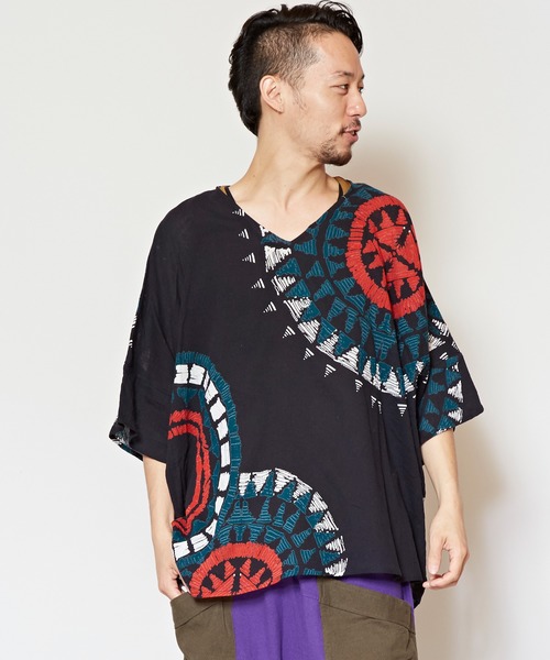 アンサンブル 「チャイハネ」yul ノマデスMEN'Sビッグシルエットトップス インナータンクトップ付き | チャイハネ | 02