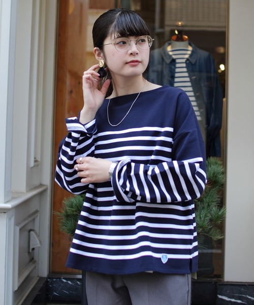 ☆新品未使用☆ORCIVAL ラッセル 6101ワイドシルエット レディース ORCIVAL（オーシバル） tシャツ Tシャツ ラッセルボーダーワイド