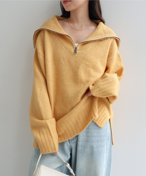 美品 TAN タン 24AW スパンコール フリンジ セーラーカラー ニット 美品 TAN タン 24AW スパンコール フリンジ セーラーカラー ニット