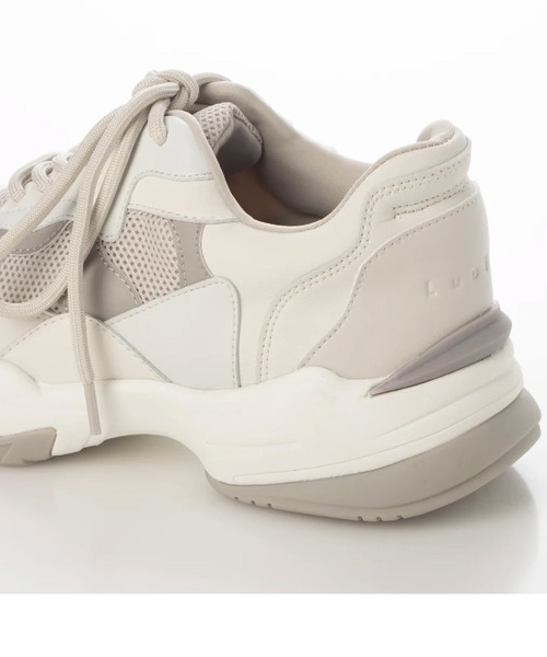 新品　ルシーダ　ホワイト　メッシュ　厚底　スニーカー Mensa/メンサ（White）メッシュボリュームスニーカー -Lucida