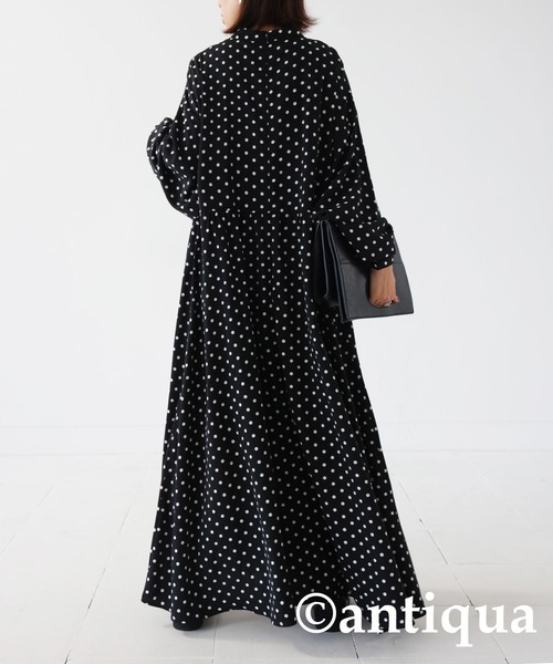 antiqua（アンティカ） ワンピース ドット柄Aラインワンピース