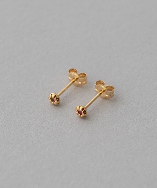 ete エテ ピアス K18YG フルール 誕生石 7月 ルビー 花 ギフト ete ピアス K18YG フルール ピアス(誕生石 5・7・9月