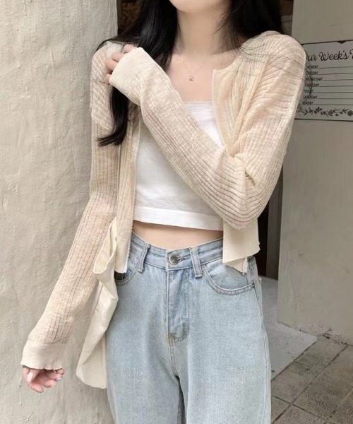Sibra カーディガン UVケア・接触冷感ショート丈カーディガン