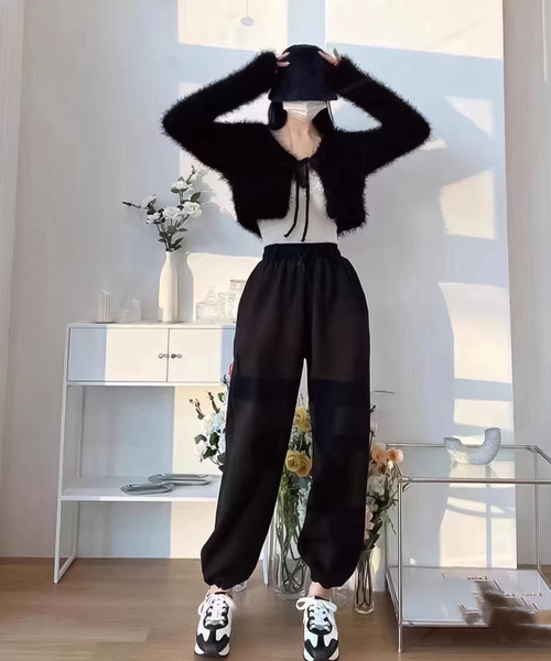 ULYSSES カーディガン シャギーニットリボンカーディガン レディース