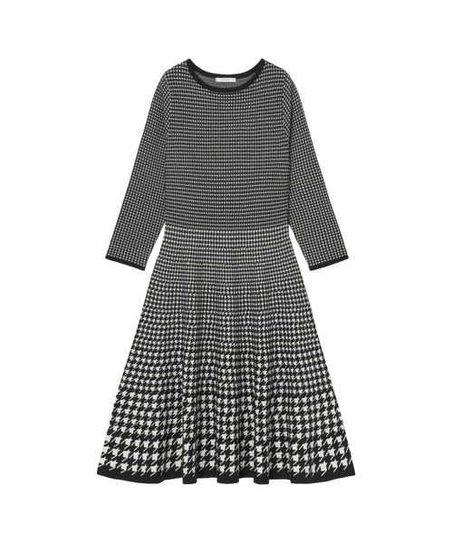 ANAYI ワンピース 千鳥ジャガードニットワンピース : ZOZOTOWN