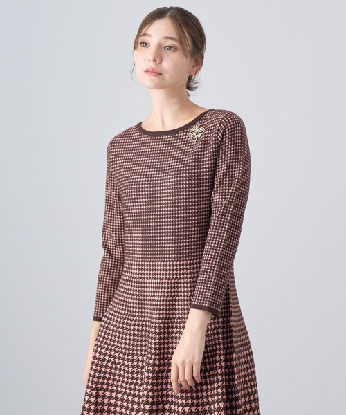 ワンピース Anja ANAYI ワンピース 千鳥ジャガードニットワンピース : ZOZOTOWN