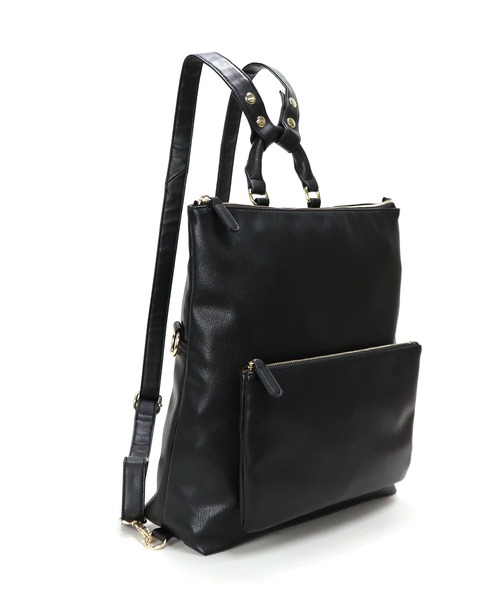 未使用レベル 極美品 イアパピヨネ リュック 3WAY フェイクレザー ブロンズ Bermosa デイバック リュック 3WAY フェイクレザー リュック