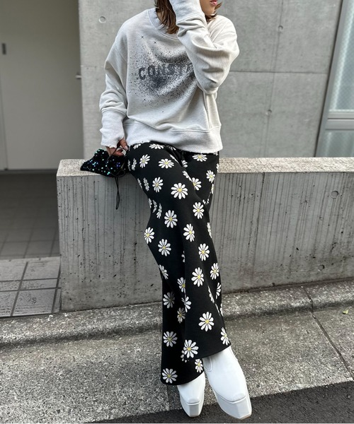 ジャガード織ニットパンツ ジャガード織 パンツ 柄 送料無料・再