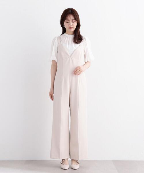 PROPORTION BODY DRESSING ノースリーブ オールインワン PROPORTION BODY DRESSING ワンピース チュールデザイン
